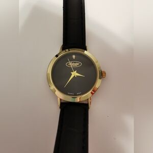Antonino Gold With Black Strap Watch